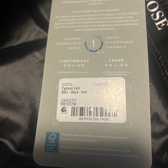 Canada goose women’s cypress vest nwt absolutely positively authentic xxs - Picture 10 of 11